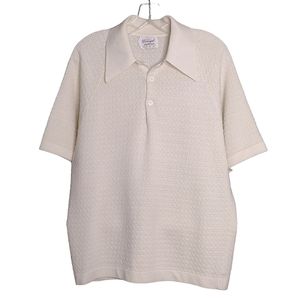 Donegal Coleseta vintage cream knit polo